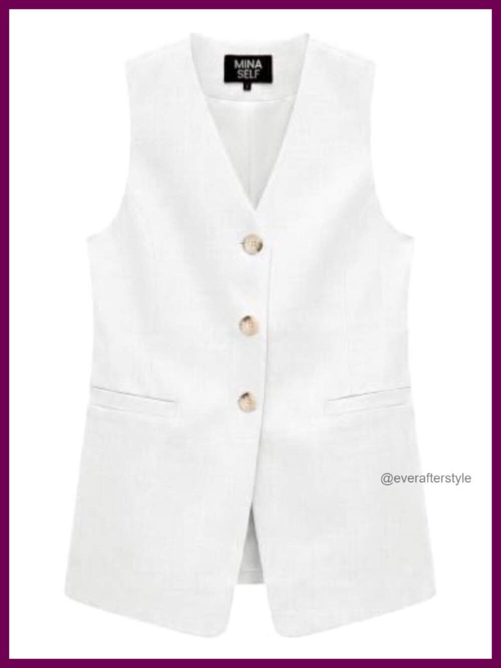 Linen Cotton Blend Sleeveless Vest V-Neck Button Office Casual